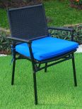 BLACK CHAIR WITH MARINE BLUE CUSHION