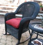 Malibu Resin Wicker Rocking Chairs, Black