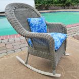 Malibu Resin Wicker Rocking Chairs, Driftwood