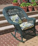 Madrid Resin Wicker Rocking Chairs, Hunter Green