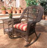 Madrid Resin Wicker Rocking Chairs, Rustic Brown