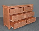 Wicker Night Stand Milano 2 Drawer Night Stand w/Wooden Top, Available in Tea Wash Brown (Confirmed Late Sept)