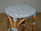 Wicker Bar Stools, Rattan Frames with Easy Clean Resin Wicker Seats. Lila Style Natural White/Gray Top---SPECIAL Pricing