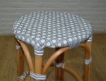 Wicker Bar Stools, Rattan Frames with Easy Clean Resin Wicker Seats. Lila Style White-Black/White Top---SPECIAL Pricing