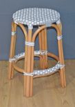 Wicker Counter Stools, Rattan Frames with Easy Clean Resin Wicker Seats, Lila Style Natural White/Gray Top---SPECIAL Pricing