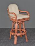 BAR STOOL WITH TAN CUSHIONS