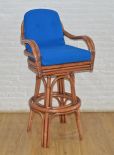 BAR STOOL WITH MARINE BLUE CUSHIONS