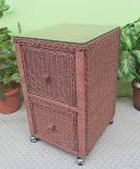 Wicker File Cabinet Tea Wash Brown 2 Drawers