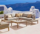 4 Piece Contempo Wood and Wicker Modular Sectional Group