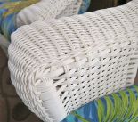 Veranda High Back Resin Wicker Rocker, White