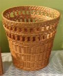 Wicker Waste Basket Circle Round, Caramel