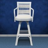Fiji Rattan Framed Natural Wicker Counter Stool White (Minimum 2)