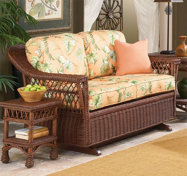 Wicker patio glider loveseat sale