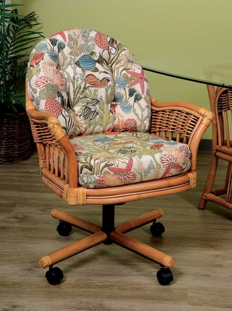 Rattan chairs with casters sales