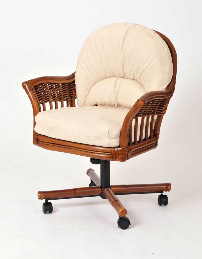 Rattan Dining Chair. Tilt Swivel Casters Cushions Manchester Style Minimum 2