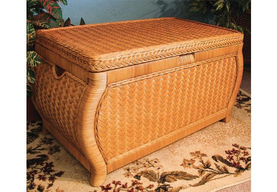 Wicker Storage Trunk Bombay Caramel Woodlined