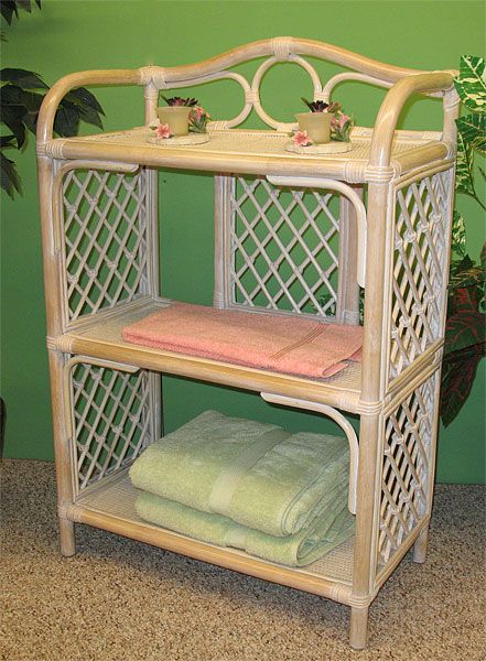 Vintage Rattan & Wicker Small best Shelf with Cabinet