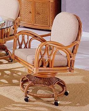 Rattan Dining Chair New Twist Swivel Chair with Casters (Minimum 2)