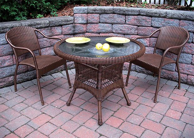 Round wicker patio furniture sale