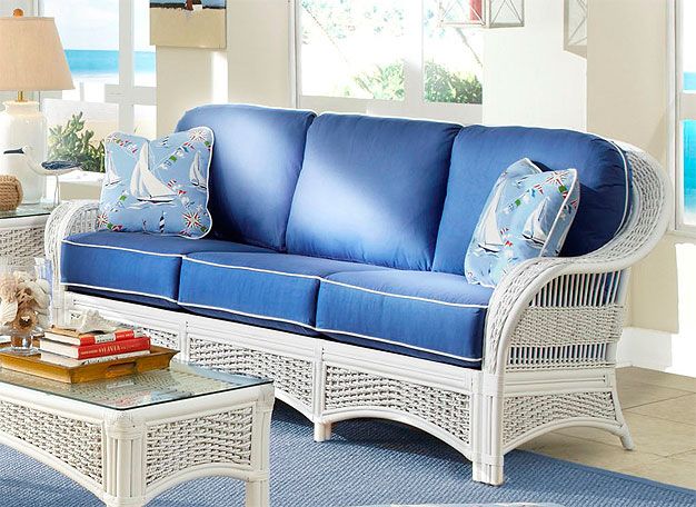 Wicker couch indoor outlet