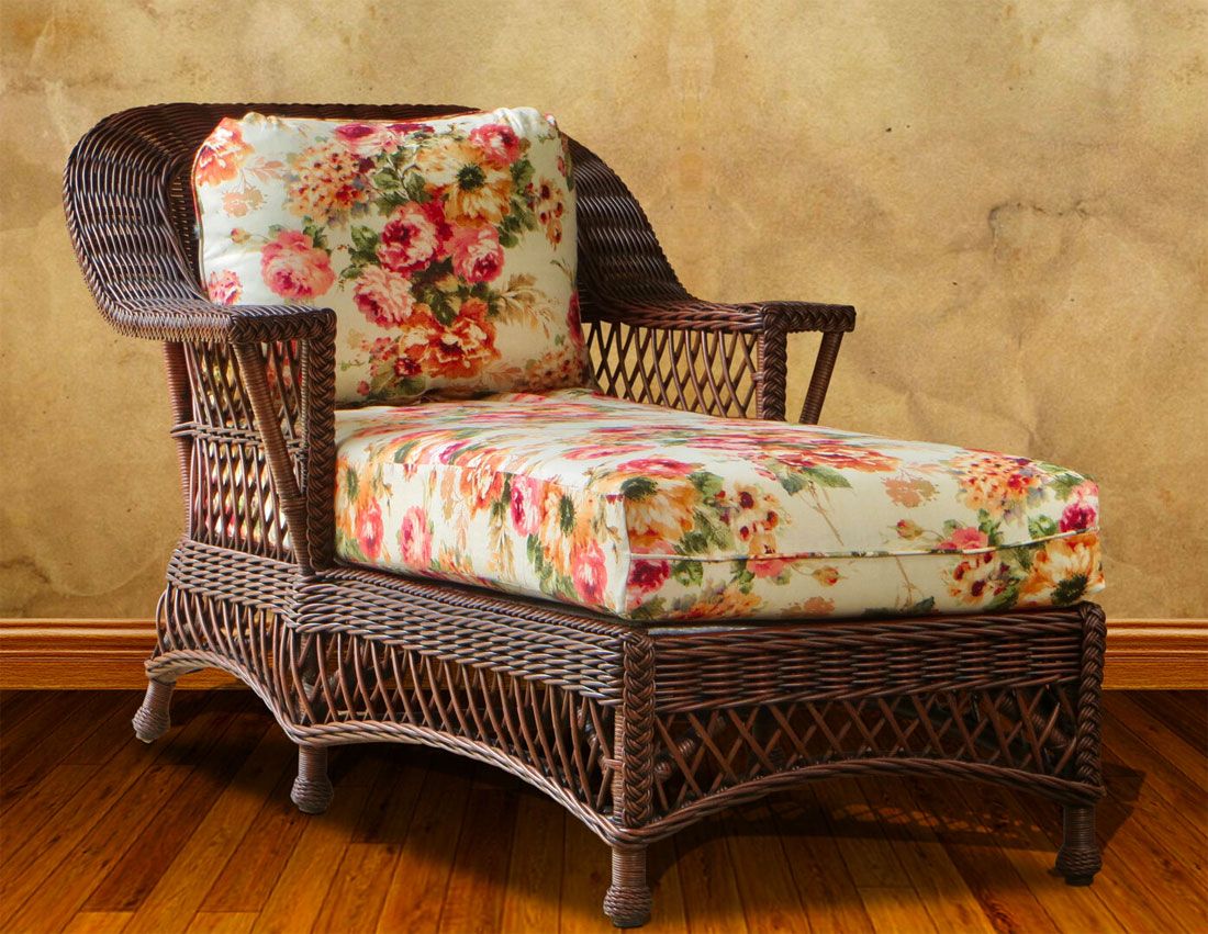 Harbor Beach Wicker Chaise Lounge Brown Wash