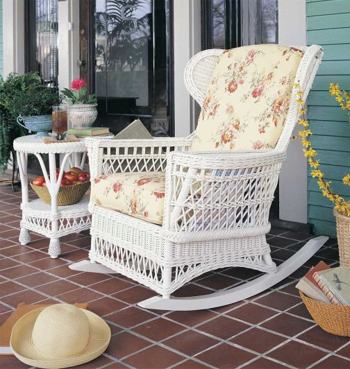 antique wicker rocking chair