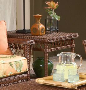 Sea Harbor Natural Wicker End Table