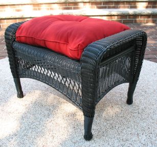 Bel Aire Resin Wicker Ottoman 
