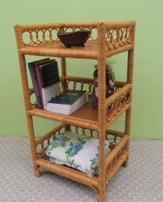 Circle Design Wicker Floor, Shelf-Caramel
