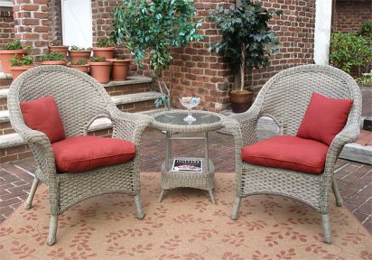 Resin Wicker Chat Set Veranda High Back