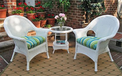 Resin Wicker Chat Set Veranda High Back