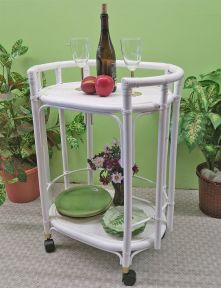 Rattan Serving Cart, Casters, Florentine Style (Confirmed Late Sept)