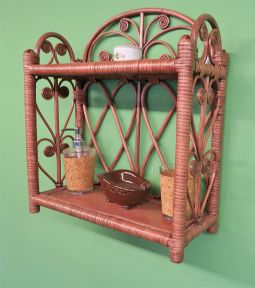 Wicker Wall Rack, Heart Sides Tea Wash