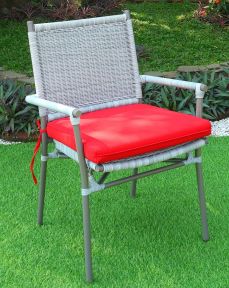 GRAY CHAIR SHOWN WITH POPPY RED CUSHION