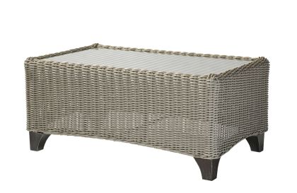 Requisite Synthetic Coffee Table with Inset Glass Top