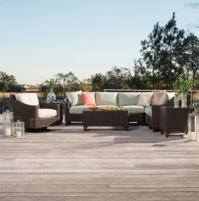 Lane Venture (9) Piece Requisite Modular Resin Wicker Sectional Seating Group