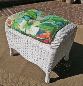 Naples Wicker Bench/Ottoman with Cushion
