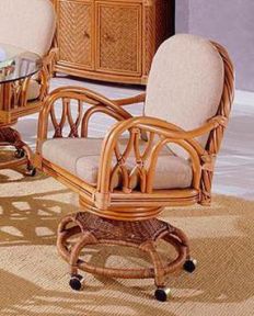  Rattan Dining Chair New Twist Swivel Chair with Casters (Minimum 2)--July 2025 Arrival