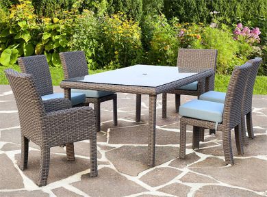 7 Piece St Croix Outdoor Resin Wicker Dining Set