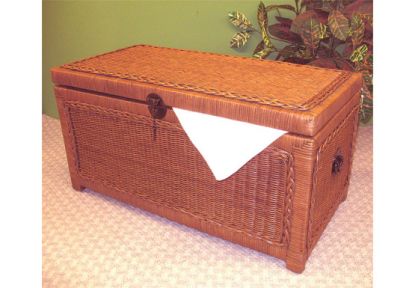 Wicker Trunks Chests, Small Wood lined Tea Wash
