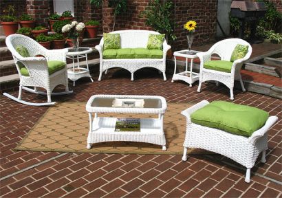 7 Piece Veranda Resin Wicker Set as shown in the picture