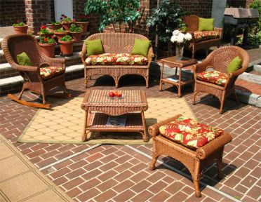 6 Piece Diamond Natural Wicker Set 