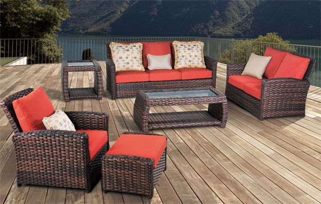 South Sea Rattan 5 Piece Huntington Seating Group