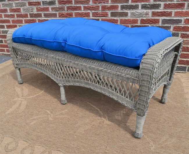 plastic wicker outdoor bench