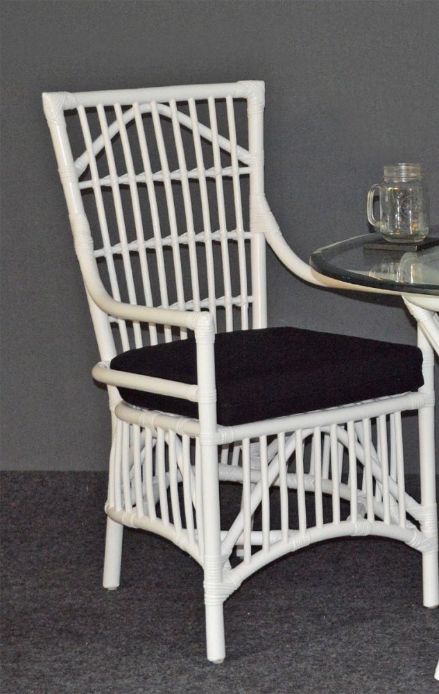 Rattan Dining Chair w Arms Dorado Style White Min 2