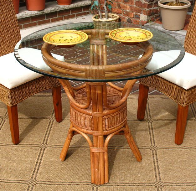 Rattan round dining discount set