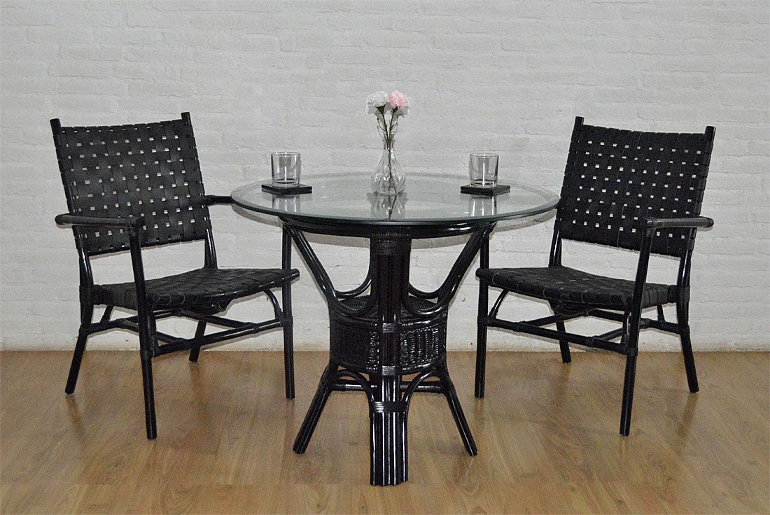 36 inch round glass online top dining table set