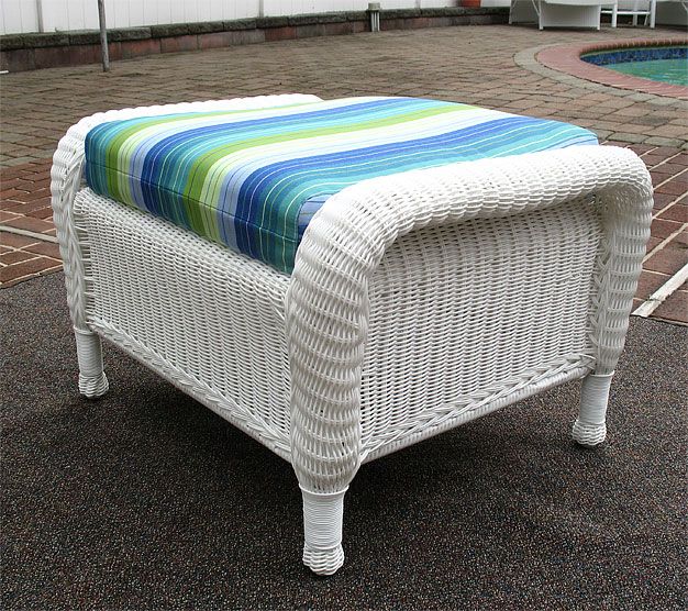 Laguna Beach Resin Wicker Ottoman