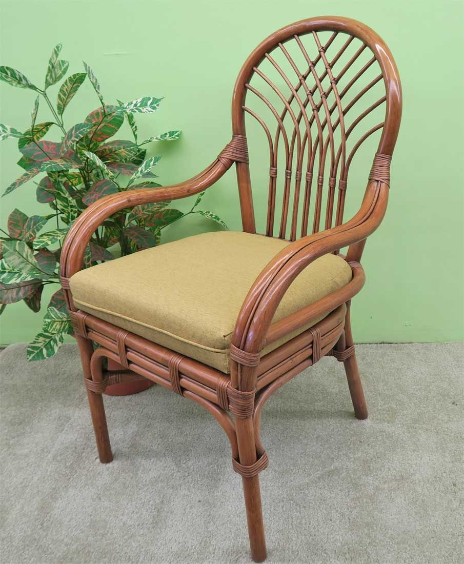 Rattan Dining Chair Savannah with Arms Tea Wash (Min 2)