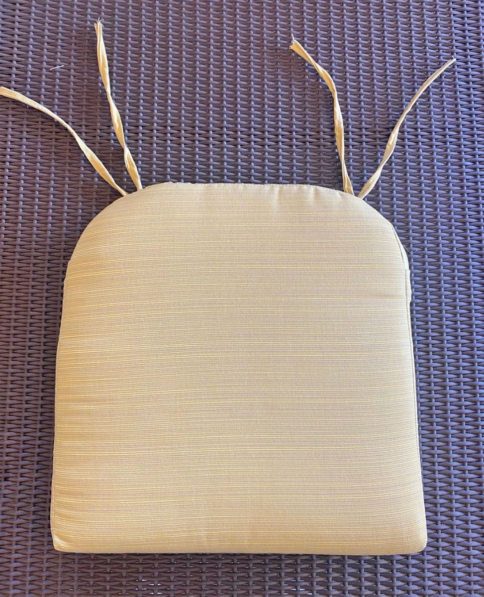 Sunbrella Fabric Wicker Chair Cushion with Ties